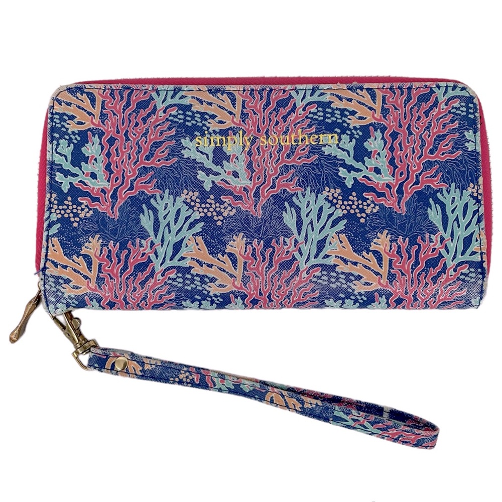 Simply Southern Coral Preppy Wristlet Wallet